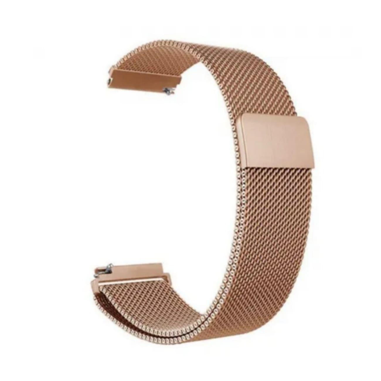 CORREA ACERADA MILANESE ORO ROSA 20MM Y 22MM